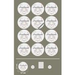 EcoNest Sticker Kuşe Hand Made (A KALİTE) Etiketi Yuvarlak Kesim (3,7X3,7CM) 108 Adet