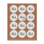 EcoNest Sticker Kuşe Yuvarlak Kesim Thank You Beyaz Zemin (3,7X3,7CM) 108 Adet
