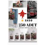 ECOPLAST 250 Adet No:3 33x45cm Baskılı Takviyeli Mağaza Poşeti Eczane Market Bijuteri Giyim Karışık Desen