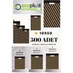 Ecoplast 500 Adet No:3 33X45CM Çizgili Takviyeli Mağaza Poşeti Eczane Market Bijuteri Giyim Karışık Desen