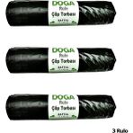 Ecoplast Doğa Battal Boy Siyah Çöp Torbası Poşeti 300 gr 75 x 90 cm 10 Adetlik 3 Rulo