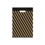 ECOPLAST Siyah Takviyeli Mağaza Poşeti Çizgili No: 4 40x50 Cm 500 Adet
