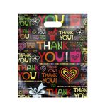 ECOPLAST Takviyeli Baskılı Mağaza Poşeti 4 No 50 Adet 40x50 Cm Ölçülerinde thank you desen