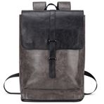 ecosmile Deri sırt çantası Vintage Laptop sırt çantası kadın erkek suni deri sırt çantası çanta seyahat için sırt çantası, Gri, Medium, Deri Sırt Çantası