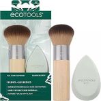 Ecotools Blend + Blur Makyaj Fırçası Sünger Duo, Makyaj Blender Sünger Fondöten Fırçası, Sıvı Krem Makyaj, Bulut Cildi, Çevre Dostu, Lateks İçermez, Zulüm İçermez, &Amp; Vegan, 2 Adet