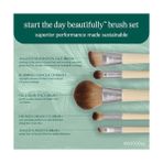 Ecotools Güne Güzel Başlayın Makyaj Fırça Seti, Göz Farı, Fondöten, Allık ve Kapatıcı Için, Saklama Tepsisi Ile, Seyahat Dostu Makyaj Fırçası Zımbaları, Çevre Dostu, Zulüm Içermez, 6 Parça Set - standart