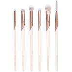 EcoTools Luxe Zarif Göz Makyajı Fırça Seti, Göz Farı, Eyeliner ve Kaş Makyajı İçin, Profesyonel Göz Fırçası Seti, Çevre Dostu Makyaj Araçları, Sentetik Kıllar, Zulüm Ücretsiz ve Vegan, 6 Parça Set
