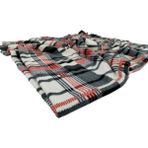 Ecotton Works Evcil Hayvan Kedi Köpek Polar Battaniyesi Gri ve Kırmızı Kareli Polar Battaniye