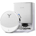 ECOVACS DEEBOT T90 Omni Robot Süpürge ve Paspas, 30.000 Pa Emiş Gücü, OZMO Roller 3.0 Paspas Sistemi, Triple Lift Teknolojisi, 3D Akıllı Navigasyon, Evcil Hayvan Dostu Temizlik ve Omni İstasyon, Beyaz