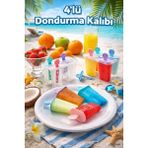 Ecovibe 4’lü Dondurma Kalıbı Bpa Free Sağlıklı Ev Yapımı Dondurma Kalıbı Pratik Popsicle Seti - Çok Renkli