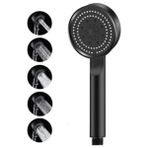 Ecovibe 5 Fonksiyonlu Turbo Fan Duş Başlığı – Siyah, Yüksek Basınçlı, Su Tasarruflu, Masaj & Yağmur Spreyli, Modern Şık Tasarım - 1 lt