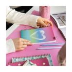 Ecovibe A5 Spiralli Karton Kapak 4'lü Set Çizgili Okul Defteri 80 Yaprak - Ders Programlı Mavi Pembe Yıldız - -- - Option-1