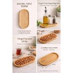EcoVibe Bambu Mini Oval Tepsi – Kuruyemiş, Çay Yanı Sunum ve Yağlık Baharatlık Düzenleyici