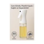 Ecovibe Cam Yağ Sprey Şişesi – 200ML Püskürtmeli Yağdanlık, Cam Gövde, Airfryer, Fırın ve Diyet Yemekler Için Yağ Püskürtücü Şişe