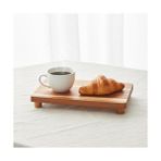 Ecovibe Doğal Akasya Ahşap Ayaklı Sunum Standı ve Servis Tepsisi – 25X18 cm Dikdörtgen Yükseltici, Banyo Tezgahı, Mutfak ve Kahve Köşesi Düzenleyici - Kestane Akaju - Option-1