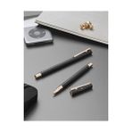 Ecovibe Dolma Kalem Neo Slim, Uç M, Metal Siyah, Pembe Altın, 1 Adet - -- - Option-1