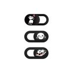 Ecovibe Kamera Kapatıcı Laptop Tablet Telefon Uyumlu Desenli Gizlilik Aparatı Ultra Ince Sürgülü Webcam Cover 3 Lü Set 3m Yapışkanlı Çok Renkli - 0 - Siyah - Option-1