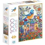 Ecovibe Kuş Bahçesi 1000 Parça 2,2mm Kalınlık 48X68CM Profesyonel Hobi Puzzle Yapboz Serisi - 01-Mavi