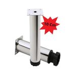 Ecovibe Mobilya Kanepe Koltuk Çekyat Yükseltme Ayağı Tablalı Krom Metal 10 cm 4 Adet (Vidaları ile Birlikte) - Option-1