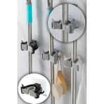 Ecovibe Paspas Süpürge Fırça ve Mop Askısı Sap Tutucu Mutfak ve Banyo Askısı (Üçlü) (3)(NKS130-3) - 00 Beyaz - Option-1