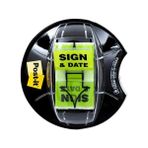 Ecovibe "sign And Date" Bayrakları, 200/MASA Kavrama Dispenseri, 1 Dispenser/paket, 1 "geniş, Parlak Yeşil (680-HVSD) - Option-1 - --