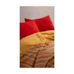 Ecovibe Tekstıl Çizgili Yatak Örtüsü 4 Katlı Müslin KUMAŞI%100 Pamuk Yumuşak Lüks Yazlık Pike Çift Kişilik Battal Boy 240X260 cm (Turuncu) - 10 x 10 cm