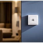 Ecovibe Visage Beyaz F Konnektörlü Uydu Prizi Eko (Çerçeve Dahil) - 1 Adet - Ahşap