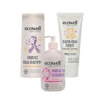 Ecowell Organik Bebek Bakım Paketi Bebek Şampuanı 300 ML+ Bebek Temizleme Jeli + Pişik Kremi