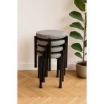 Ecowood Metal Tabure Yuvarlak - 4 Adet - Gri - Renk