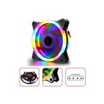 ECOYOM 1 Adet 12 Cm Rgb Led Fan Işıklı Kasa Fanı Rainbow Kasa Soğutucu Fan Gökkuşağı Fanı Cooling Fan