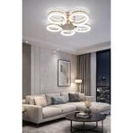 Ecrin 5li Plafonyer Gold Led Avize Kristal Görünüm Beyaz Işık Enerji Tasarruflu Oturma Odası Yemek Odası
