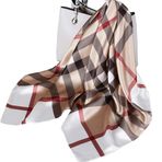 Ecroon Silk Like Eşarp Kadın Moda Desen Büyük Kare Saten Baş Örtüsü, m, One Size