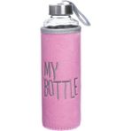 Ecrou CK-C Peluş Kılıflı Cam Matara (470 ml) - Pembe