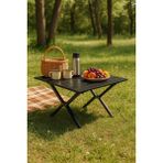 Ecrou Hafif Taşıma Çantalı Katlanır Kamp Piknik Bahçe Masası Siyah 60 x 60 x 45 cm