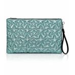 Ecrou Yıldız Desenli Bebe Mavisi Parlak Portföy & Clutch Çanta Çıkarılabilir Bileklik Askılı 30 x 19 cm