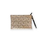 Ecrou Yıldız Desenli Gold Parlak Portföy & Clutch Çanta Çıkarılabilir Bileklik Askılı 30 × 19 cm