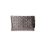 Ecrou Yıldız Desenli Platin Parlak Bilgisayar Tablet Çantası Çıkarılabilir Bileklik Askılı 39 × 25 cm