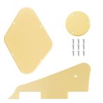 ECSiNG 3 ADET LP Pickguard Kontrol Arka Plaka Seçici Anahtarı Plaka Kapağı Vidalarla Uyumlu Epiphone Les Paul Standart Gitar Plastik Krem