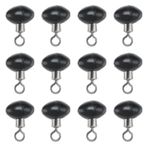 ECSiNG 50 adet 12x16 mm Balıkçılık Yuvarlanan Döner Kaydırıcı Boncuk Balıkçılık Kasnak Boncuk Olta Takımı Zip Kaydırıcılar Olta Takımı Koşu Kaydırıcı Boncuk Döner Konnektör, Siyah