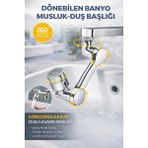 Ecuy 1080 Derece Dönebilen Mutfak Banyo Musluk Duş Başlığı Nikelaj Kaplama Ayarlanabilir Paslanmaz - Krom