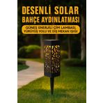 Ecuy Desenli Solar Bahçe Aydınlatması – Güneş Enerjili Çim Lambası, Yürüyüş Yolu Ve Dış Mekan Işığı