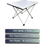 Ecuy Kamp Masası Piknik Masası Balkon Masası Hafif Taşınabilir Çok Amaçlı Katlanır Alüminyum Kamp Masa