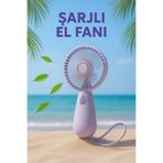 Ecuy Şarjlı Sessiz Güçlü El Fanı Mini Taşınabilir USB Vantilatör 5 Pervaneli Fan