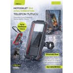Ecuy Su Geçirmez Motosiklet Telefon Tutucu 2in1 Ayna/gidon Motosiklet Bisiklet Atv Telefon Tutucu - Siyah