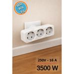 Ecuy Üçlü Golyat Düz Fiş Priz 250V 16A 3500W Güçlü Priz Çoklayıcı Üçlü Fiş Adaptör Ev Ofis Kullanım