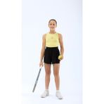 Ed 2349-06 Tamara Dry-Touch Piliseli Kız Çocuk Şort Siyah (Tenis, Koşu, Pilates, Yoga, Pickleball) - 6 - 8 Yaş