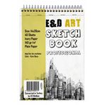 E&D Art Sketch Book Professional 14x20cm 40yp 140gr Eskiz Çizim Defteri Üstten Spiralli / Ed.52954