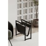 ED Efelez Design Coral Koltuk Yanı Dergilik - Gazetelik - Kitaplık- Siyah Metal - Siyah Deri