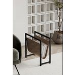 ED Efelez Design Gazetelik , Dergilik , Coral Koltuk Yanı Düzenleyici , Siyah Metal - Kahverengi Deri
