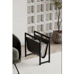 ED Efelez Design Gazetelik , Dergilik , Coral Koltuk Yanı Düzenleyici , Siyah Metal - Siyah Deri